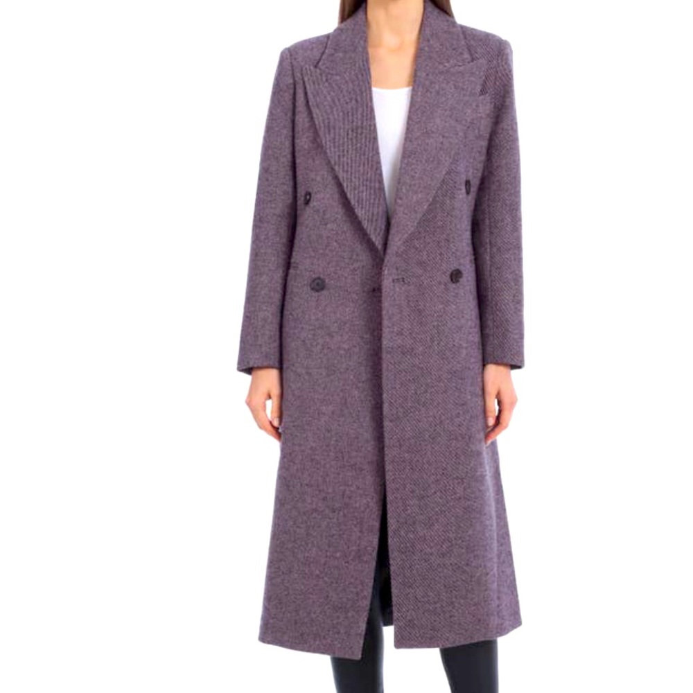 Avec Le Filles Double Breasted Coat in Pink/Black